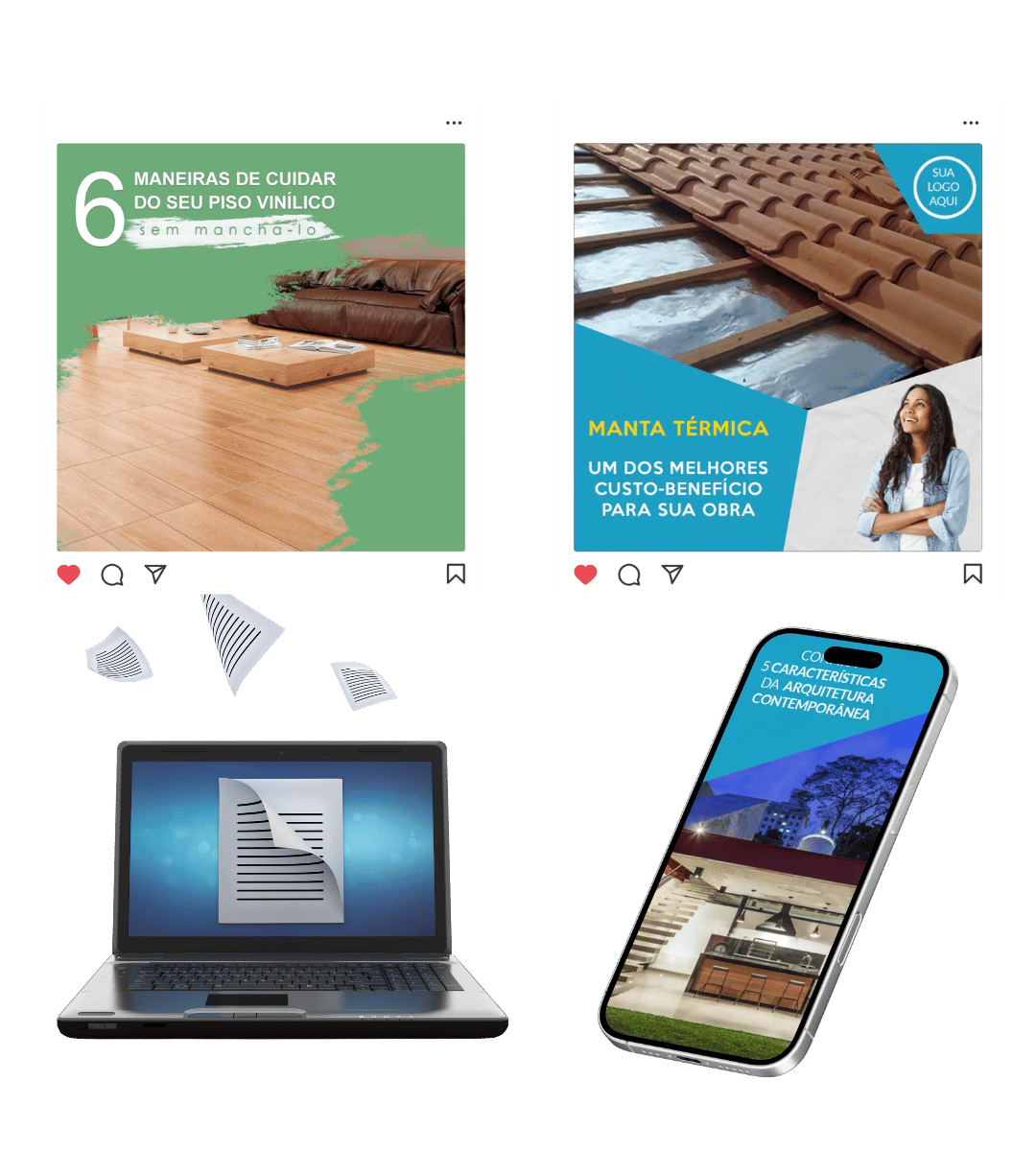 Documentos profissionais e publicações para redes sociais disponíveis no Charles Web