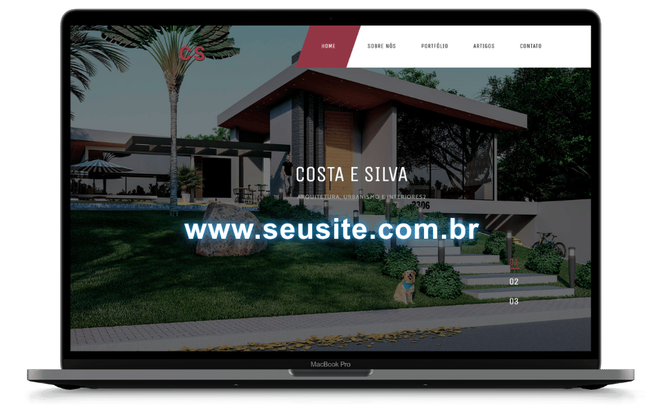 Mockup de website profissional criado e gerenciado pelo Charles Web